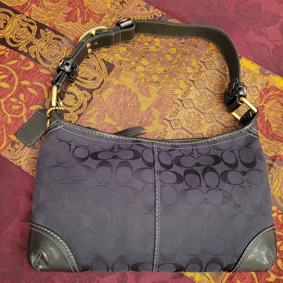 PRICE FIRM - Black Signature COACH Handbag & Wristlet Wallet, circ. 2007 - Picture 4 of 14